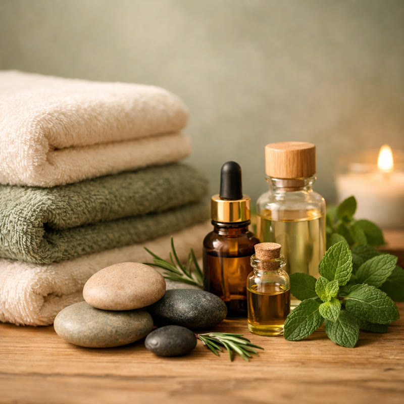 Huiles essentielles et accessoires de massage
